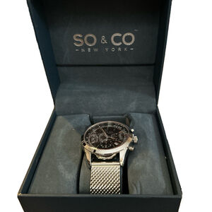 So & Co Tribeca Collection Watch Silver Water Resistant Stainless Steel Case